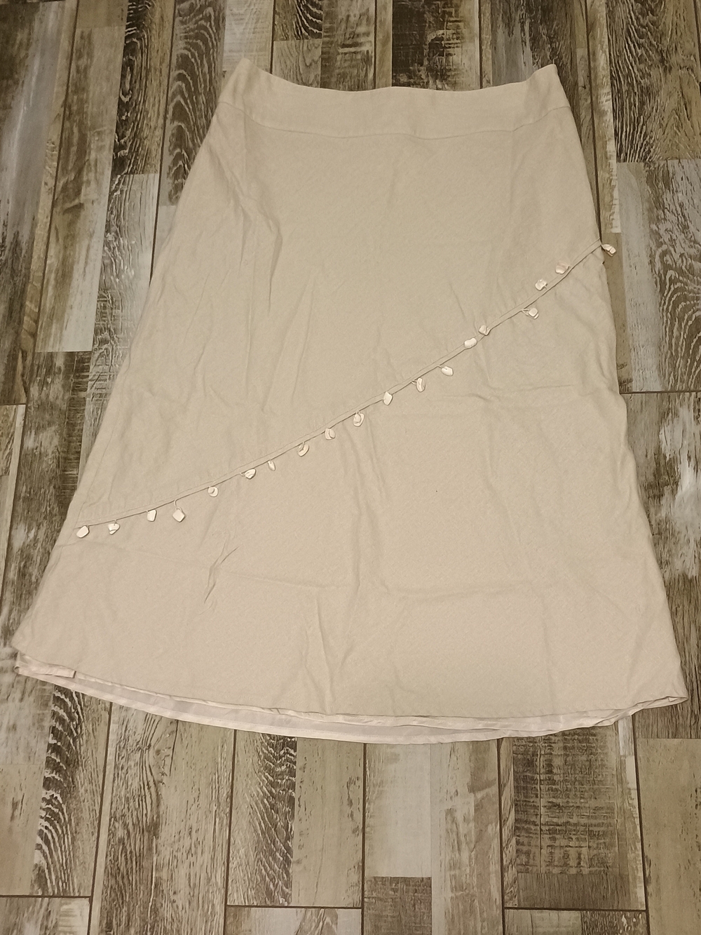 Cato Neutral Beige Linen-Blend Top with Branded Tag